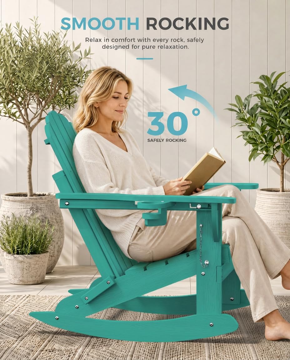 Adirondack Rocking Chair with Footrest V7037