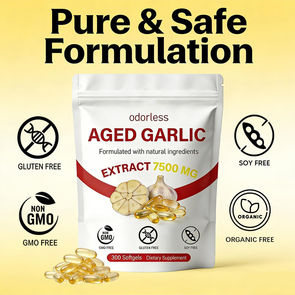 Odorless Organic Aged Garlic Extract Softgels 300 Count G779822