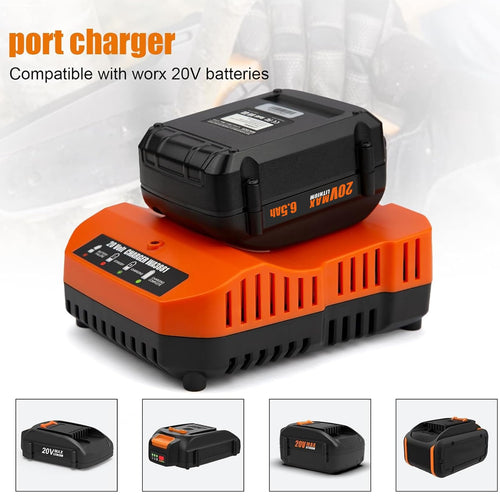 2 Pack 6.5Ah Replacement 20v Lithium Battery and Charger Kit G711