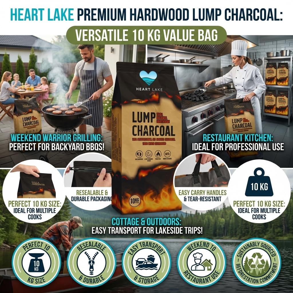 Hardwood Lump Charcoal 18 lb All Natural BBQ Grill Smoker Wood Charcoal L8359