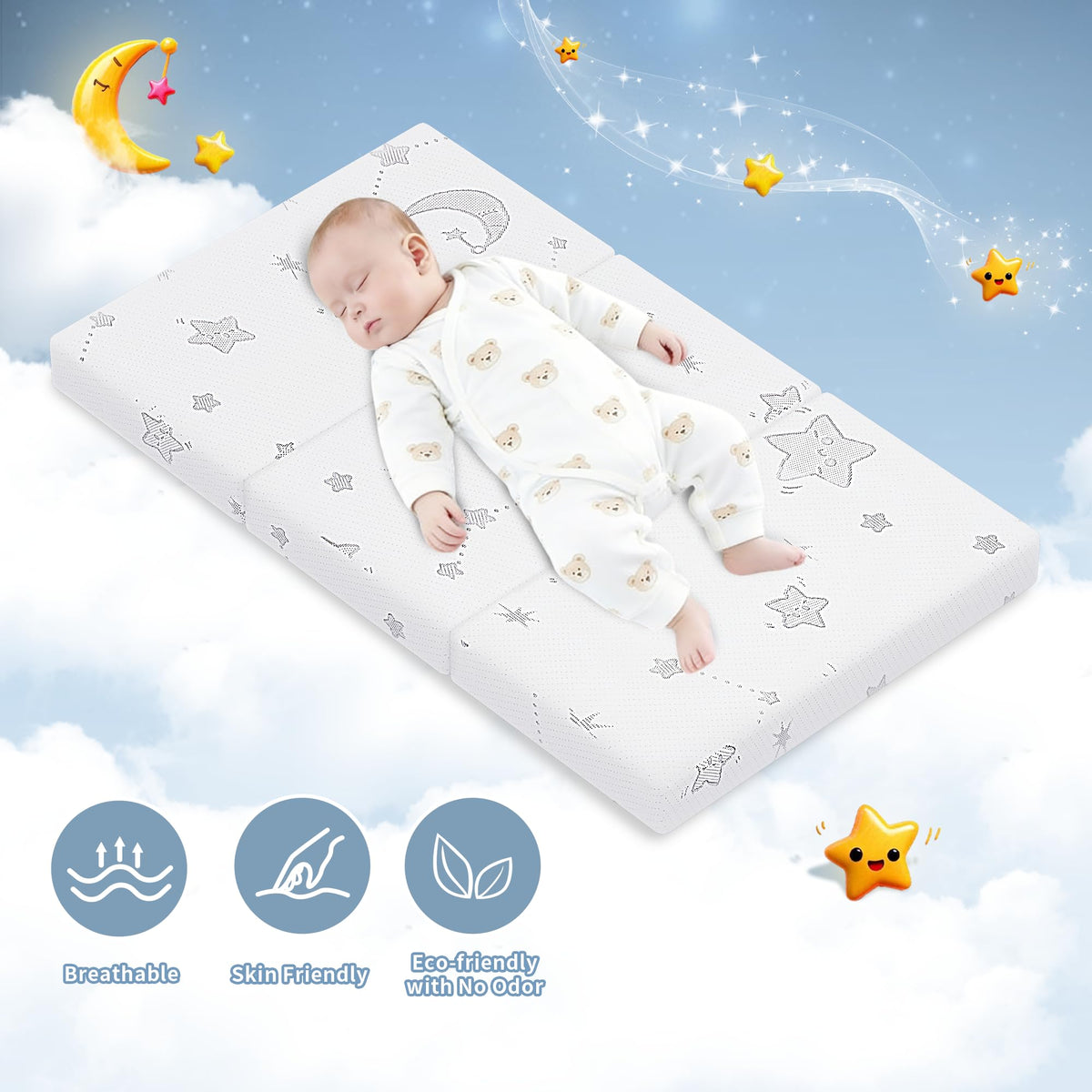 Portable Pack and Play Mattress with Washable Cover H36405