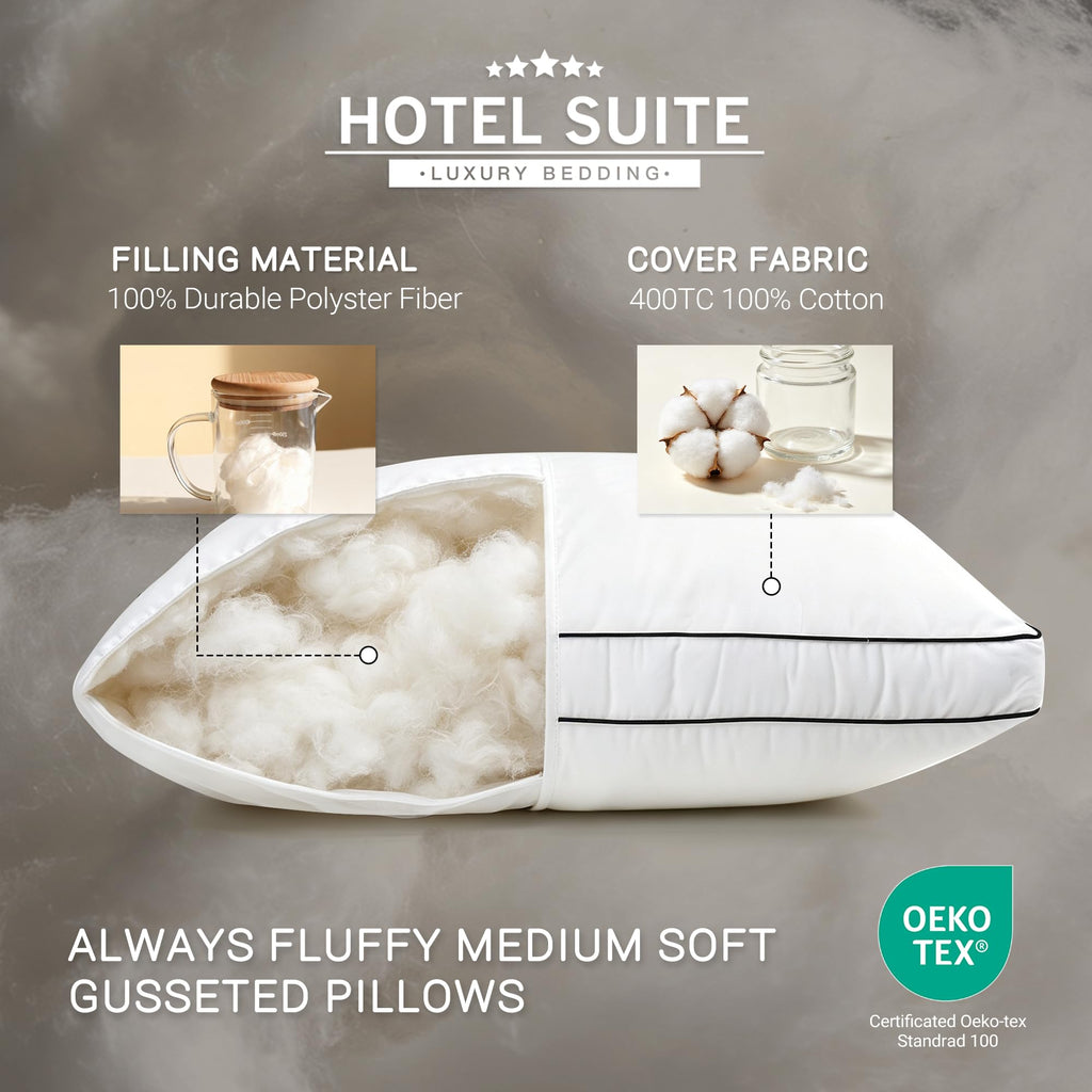 King Size Set of 2 Medium Soft Bed Pillows T154252