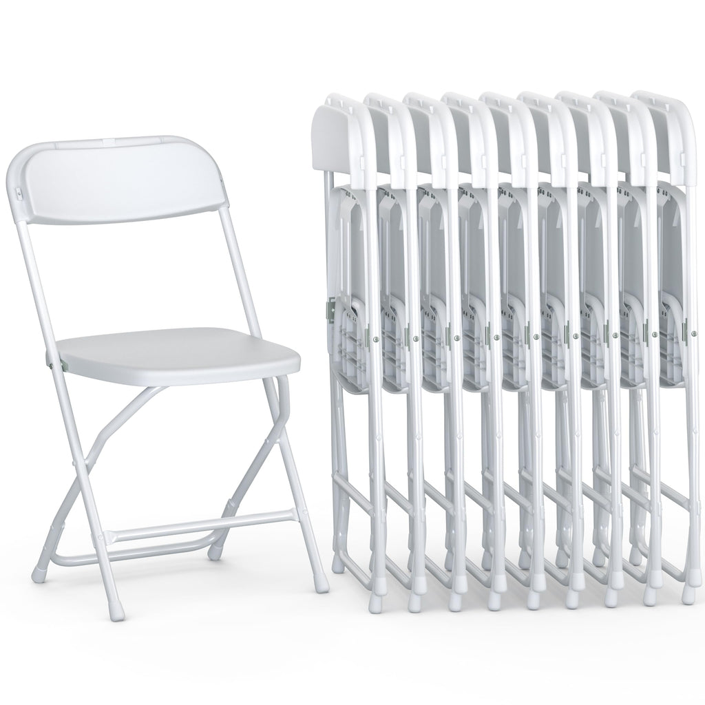 White Foldable Plastic Chair 9 Pack E3533
