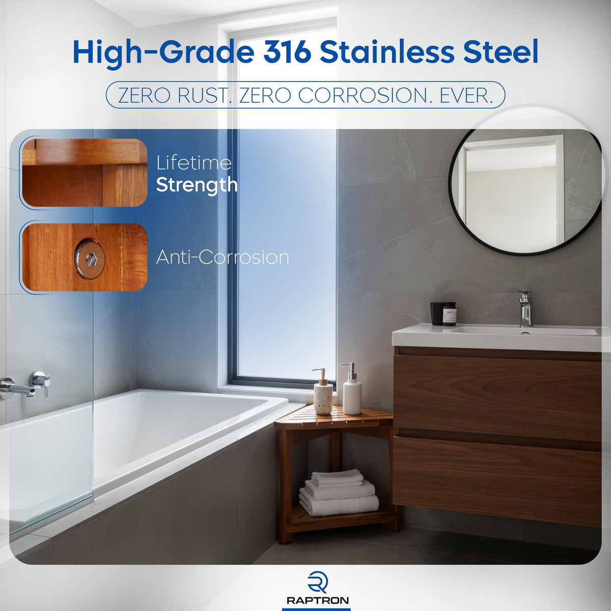 Teak Corner Shower Bench with Storage Shelf C54936