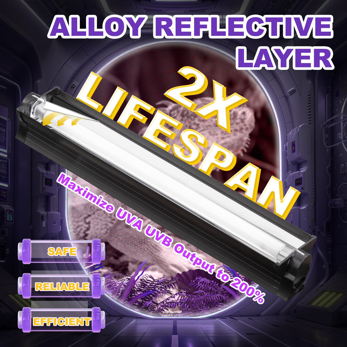 8W T5 HO UVB Fluorescent Light Fixture Combo Kit N385