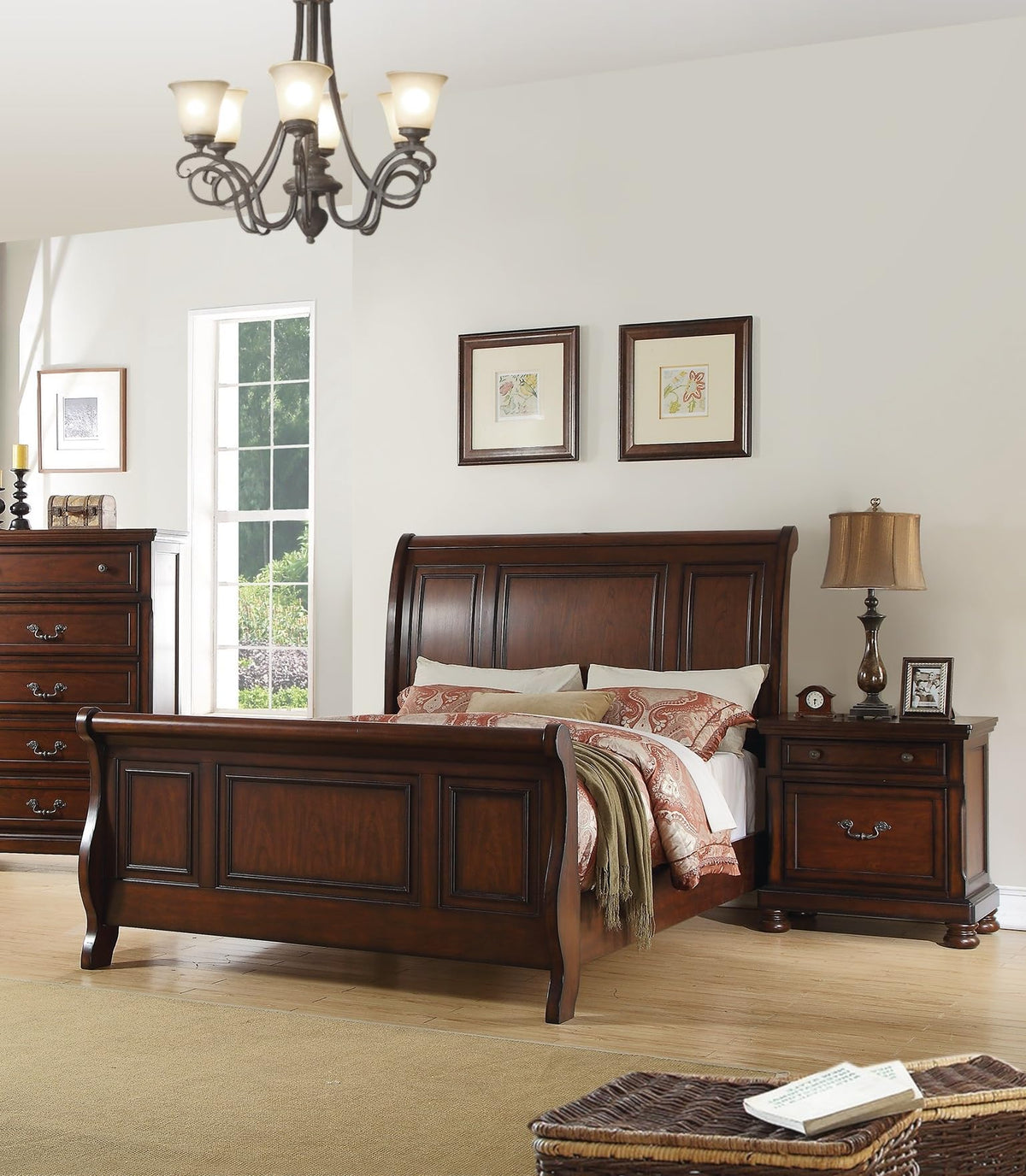 California King Bed Frame Antique Cherry G6811