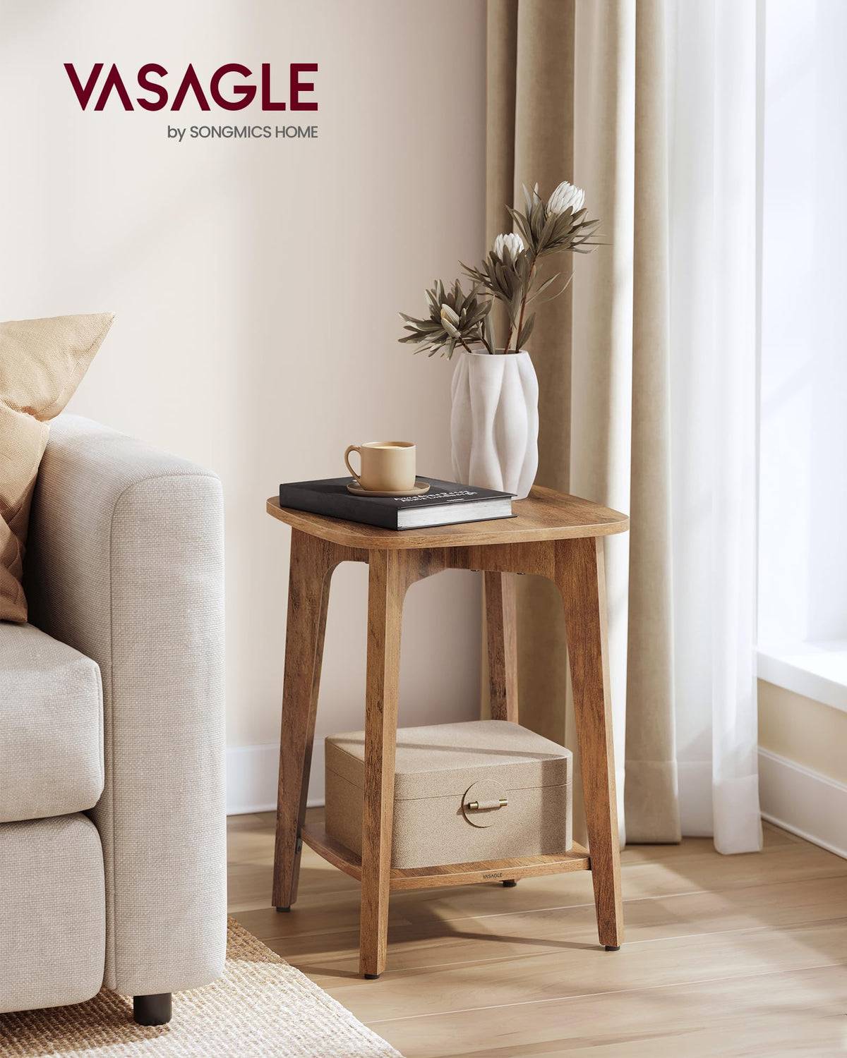 2-Tier Small Square Side Table Set of 2 L716481