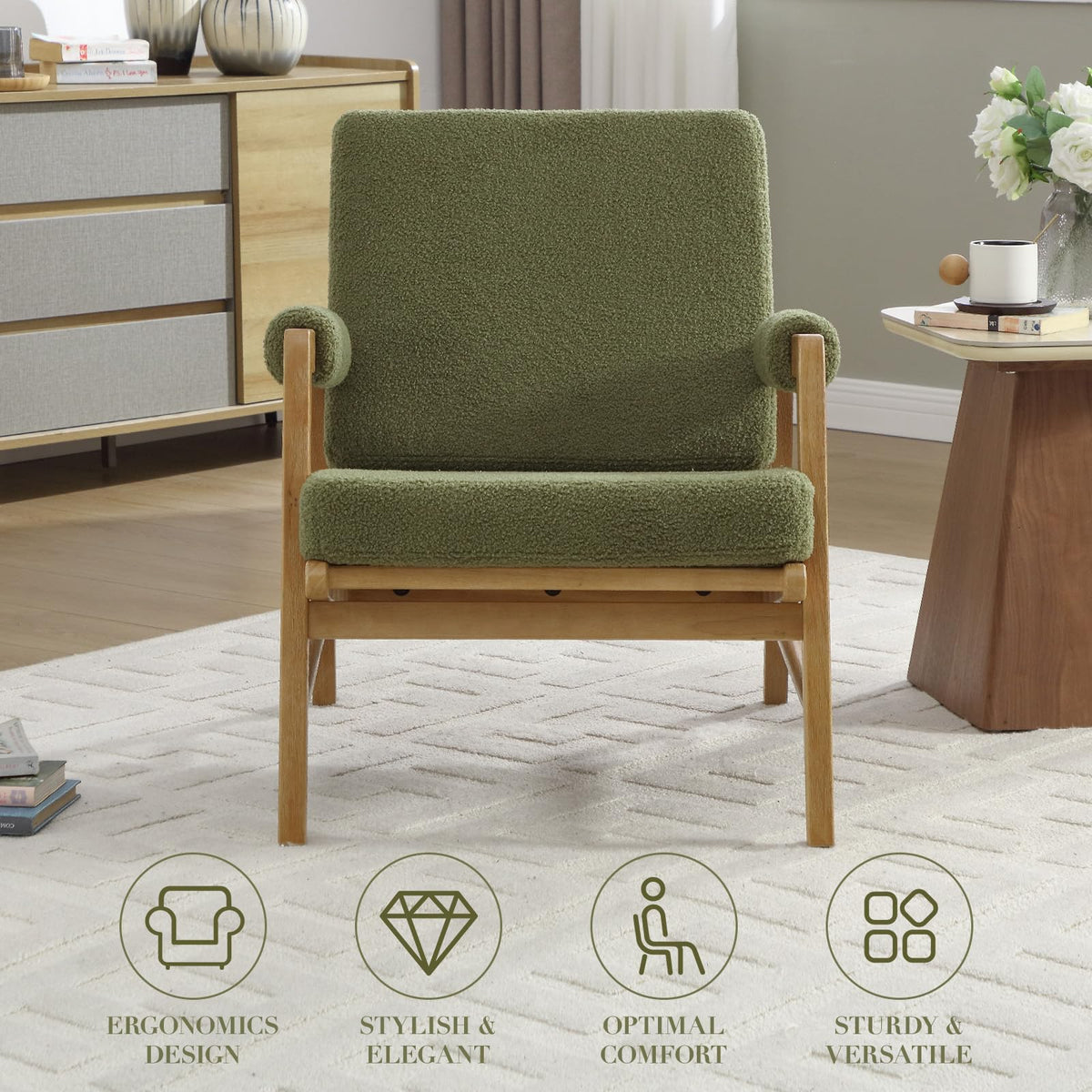 Boucle Upholstered Accent Chair Set of 2 D367586