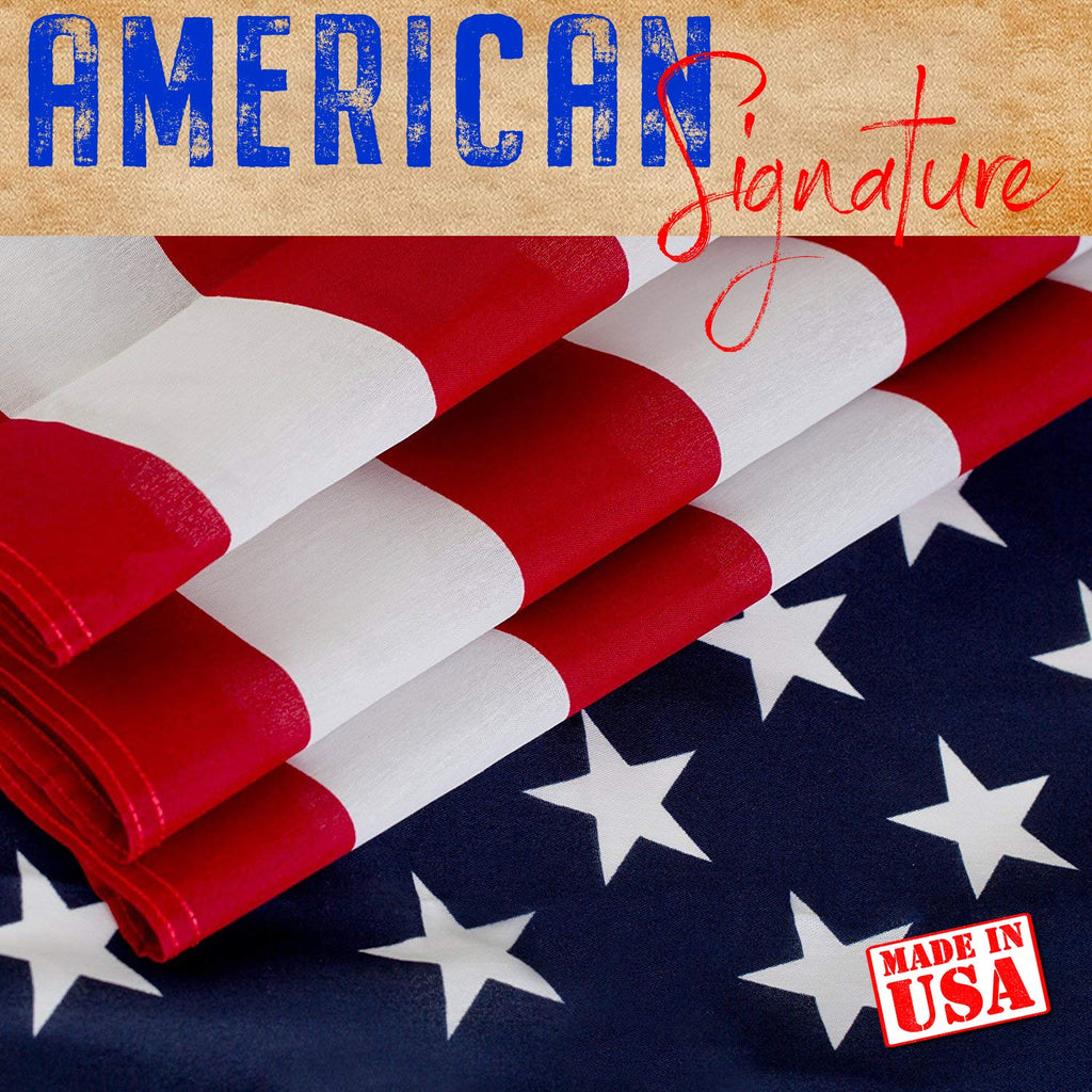 3x5 ft US Flag and 6 ft Aluminum Flag Pole Kit with Holder U3312