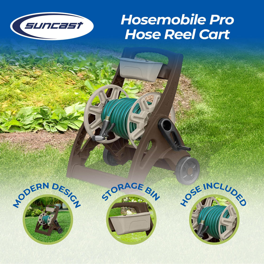Lightweight Portable Garden Hose Reel Cart with Wheels and Crank Handle Q9728