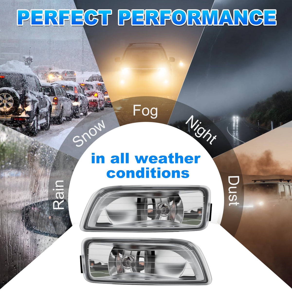 Fog Lights Assembly with Halogen Bulbs Clear Lens Switch Harness Kit Q12128