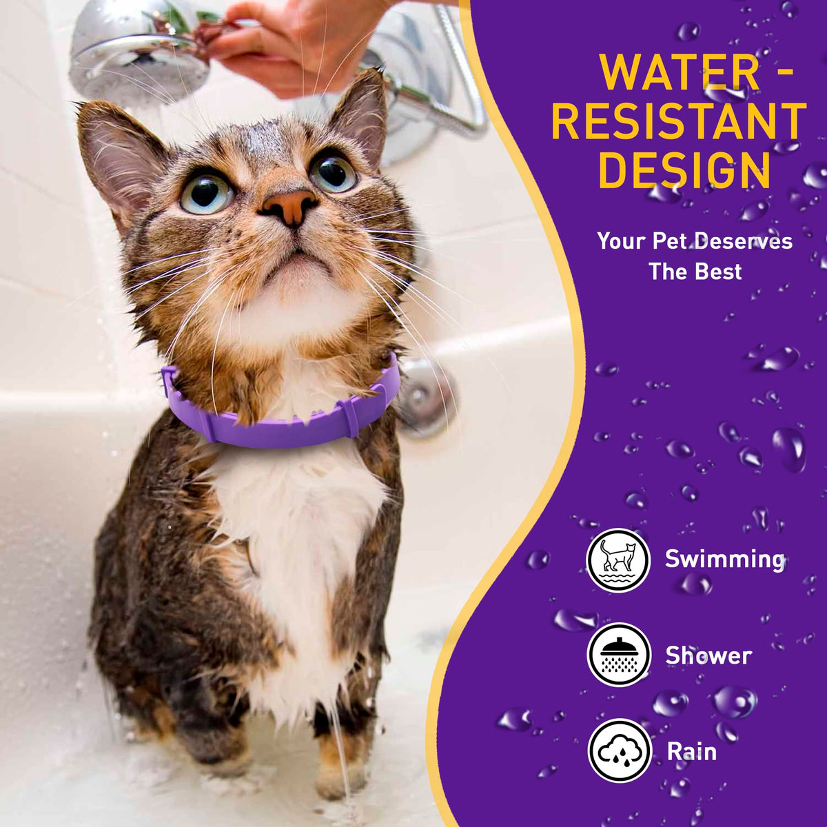 4 Pack Adjustable Water Resistant Calming Collar for Cats Q9907