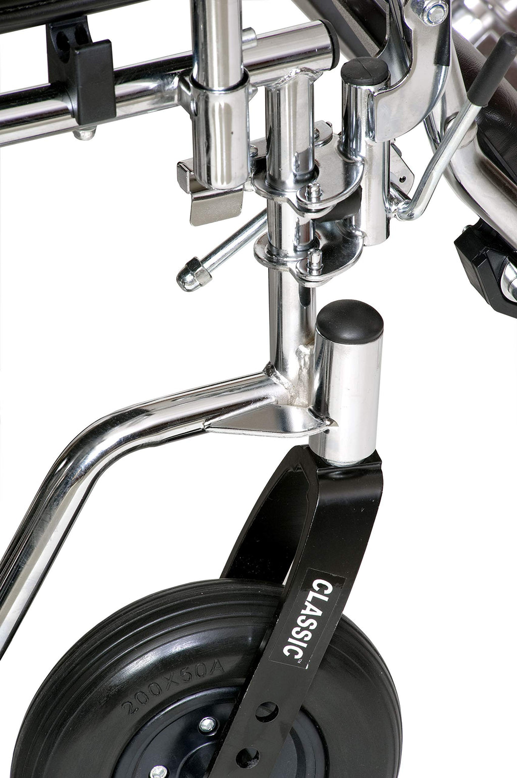 22" Heavy Duty Chrome Wheelchair with Removable Full Arms W235
