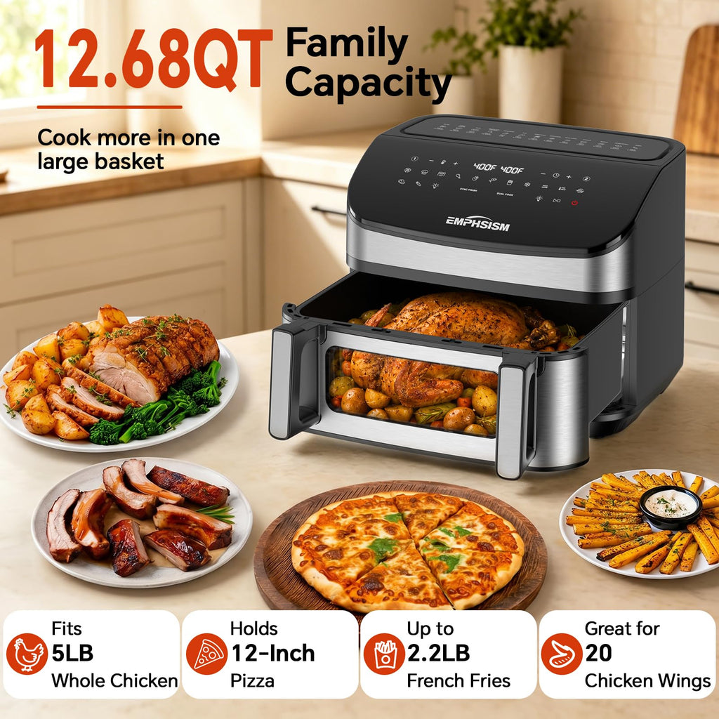 12QT Dual Zone Air Fryer with Viewing Window C527