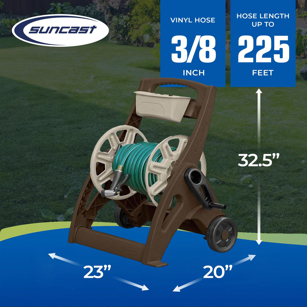 Lightweight Portable Garden Hose Reel Cart with Wheels and Crank Handle Q9728