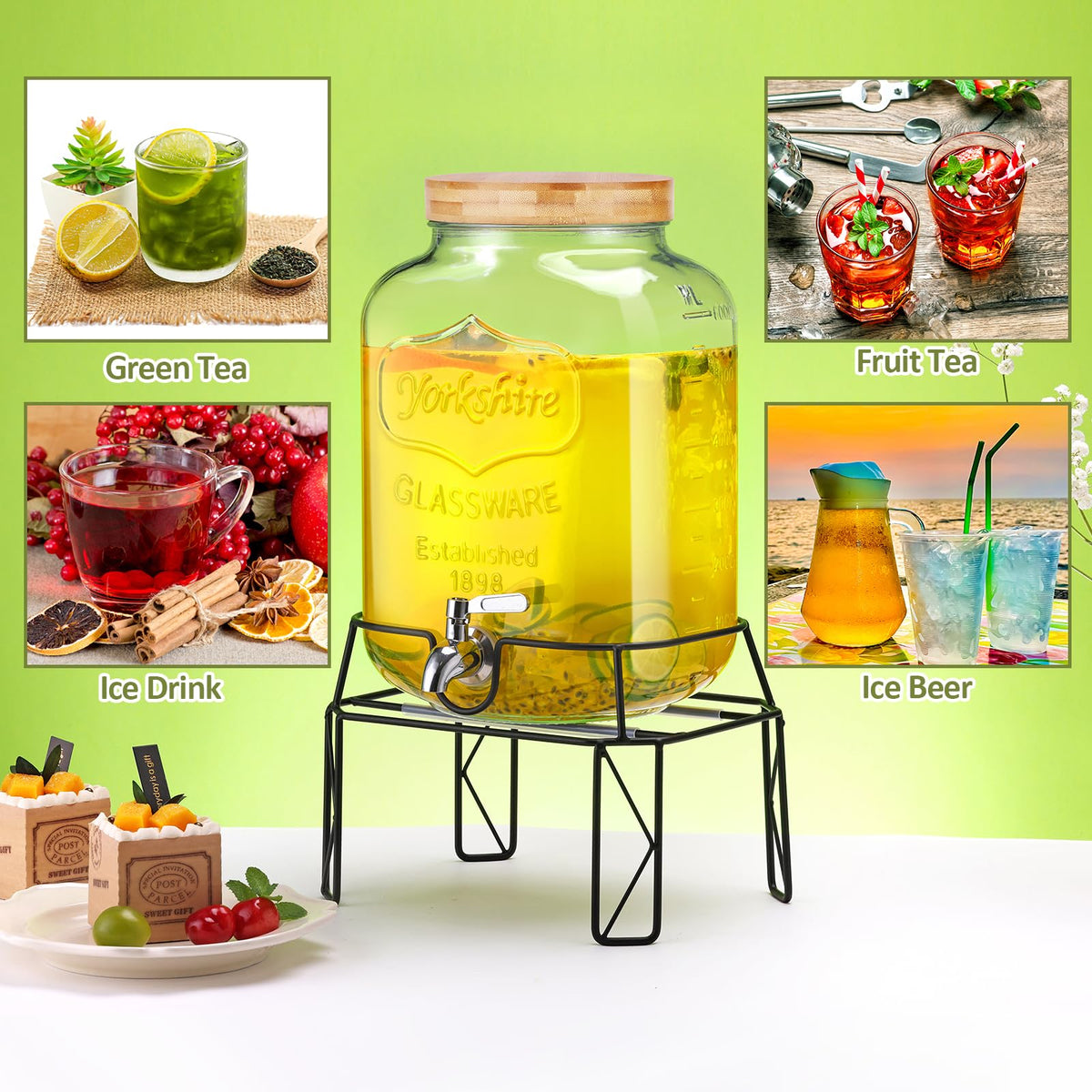 2 Gallon Drink Dispensers with Stand V728