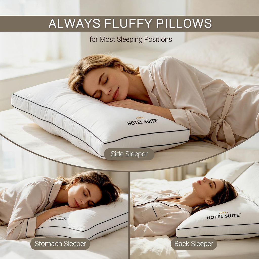 King Size Set of 2 Medium Soft Bed Pillows T154252