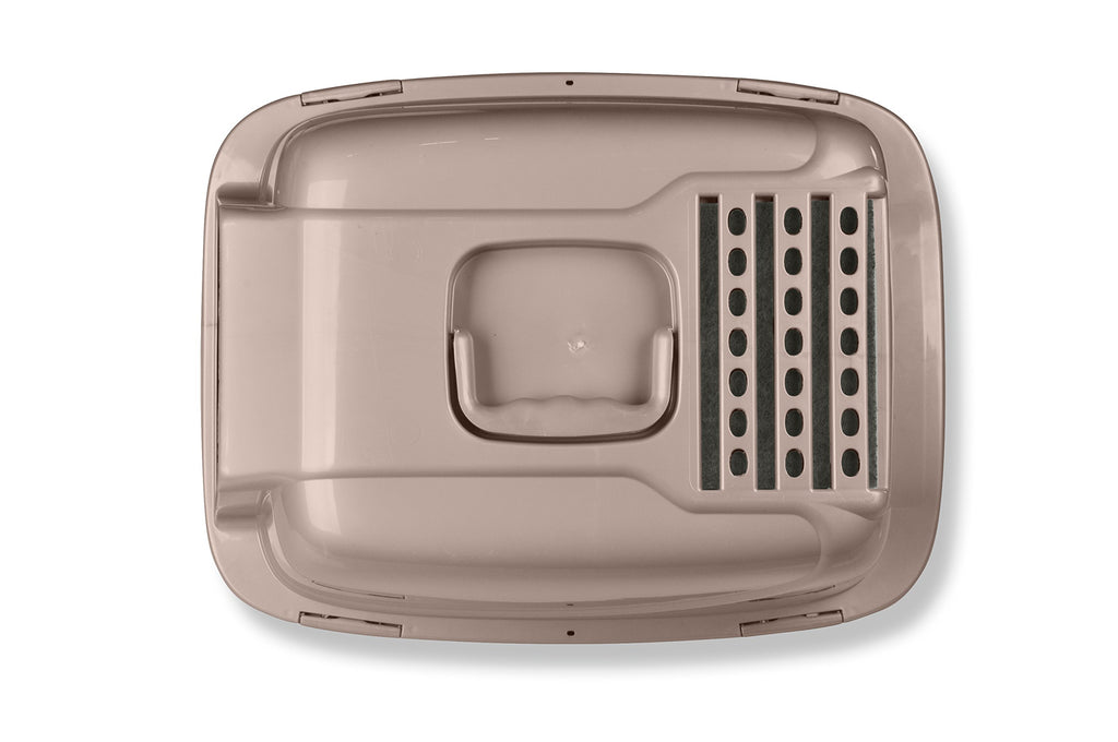 Large Enclosed Sifting Cat Pan with Odor Door, Hooded, Beige W158775