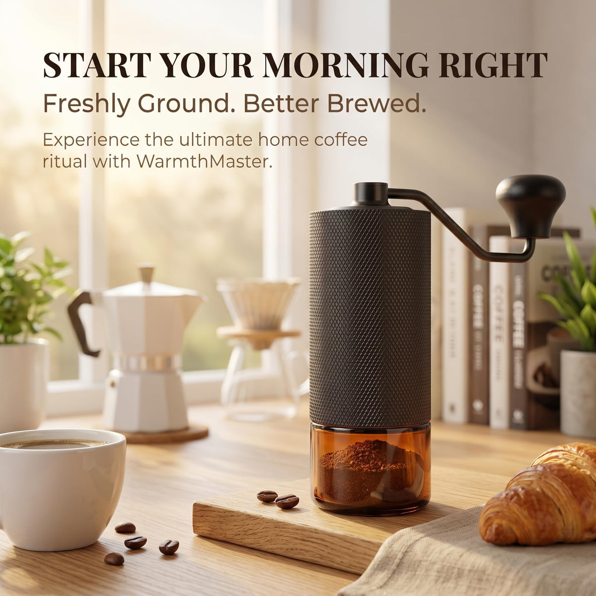 Manual Coffee Grinder with Stainless Steel Conical Burr E7404