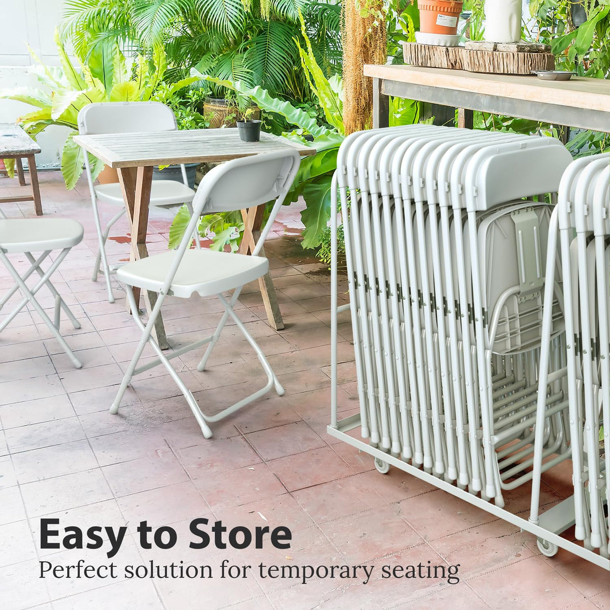 White Foldable Plastic Chair 9 Pack E3533