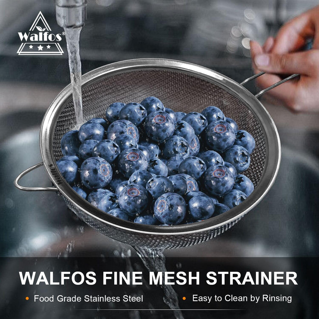 Large Fine Mesh Stainless Steel Strainer Set of 2 N6210