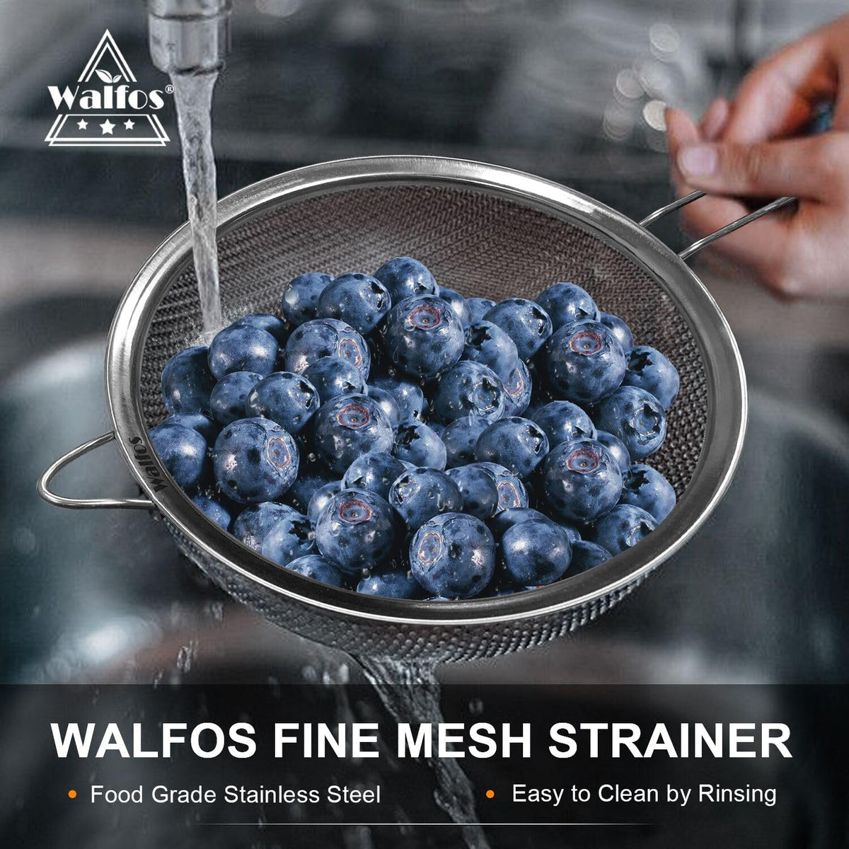 Large Fine Mesh Stainless Steel Strainer Set of 2 N6210