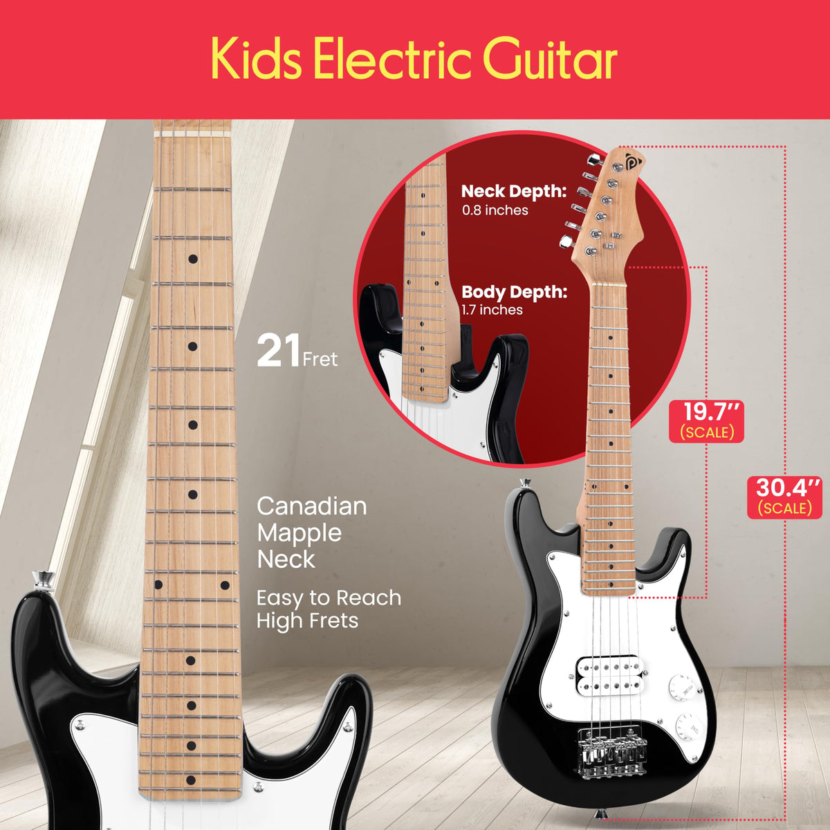 Kids Electric Guitar Starter Kit with Amplifier M27555
