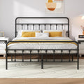 Queen Metal Bed Frame with Victorian Headboard & Footboard J303
