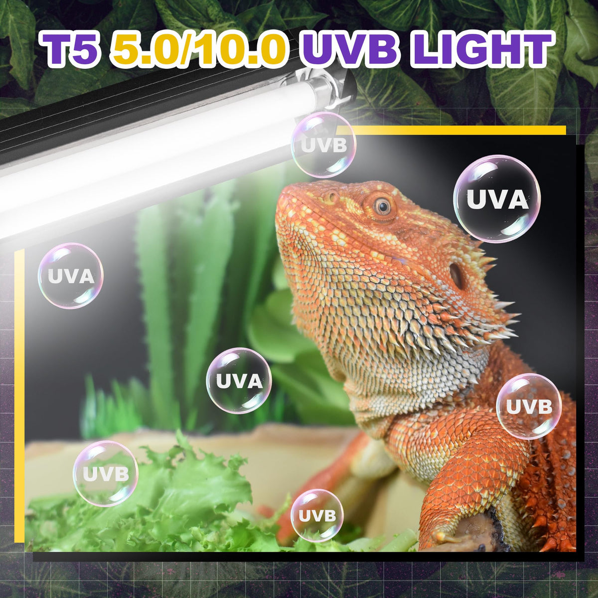 8W T5 HO UVB Fluorescent Light Fixture Combo Kit N385
