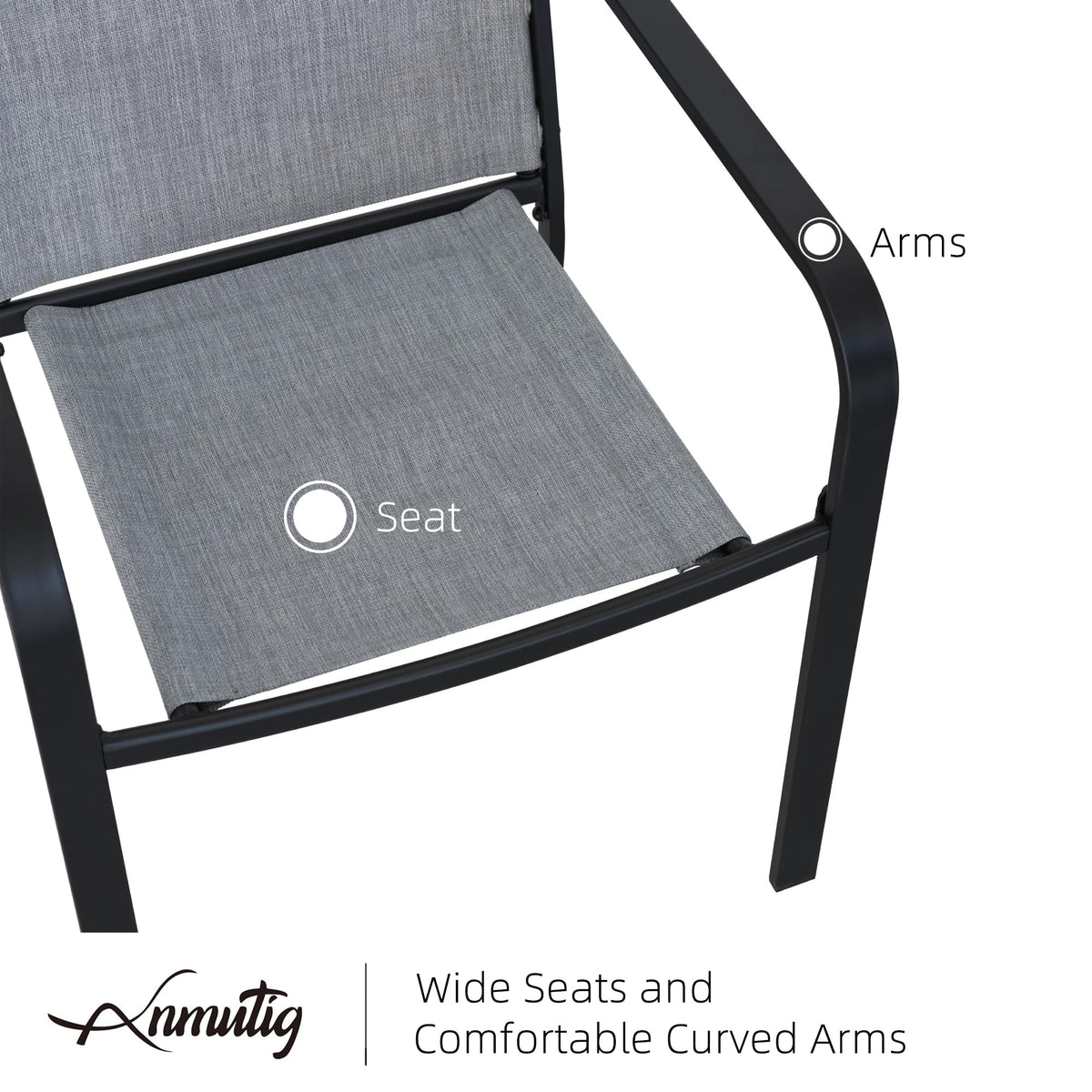 5 Piece Outdoor Dining Set with Grey Stackable Chairs and Square Table T47660