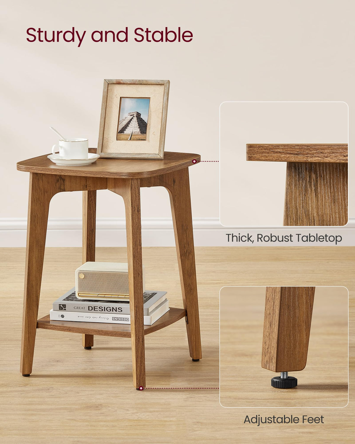 2-Tier Small Square Side Table Set of 2 L716481