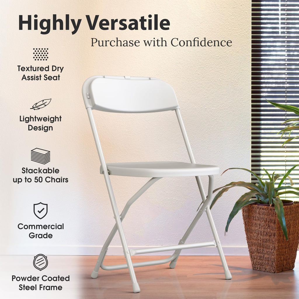 White Foldable Plastic Chair 9 Pack E3533