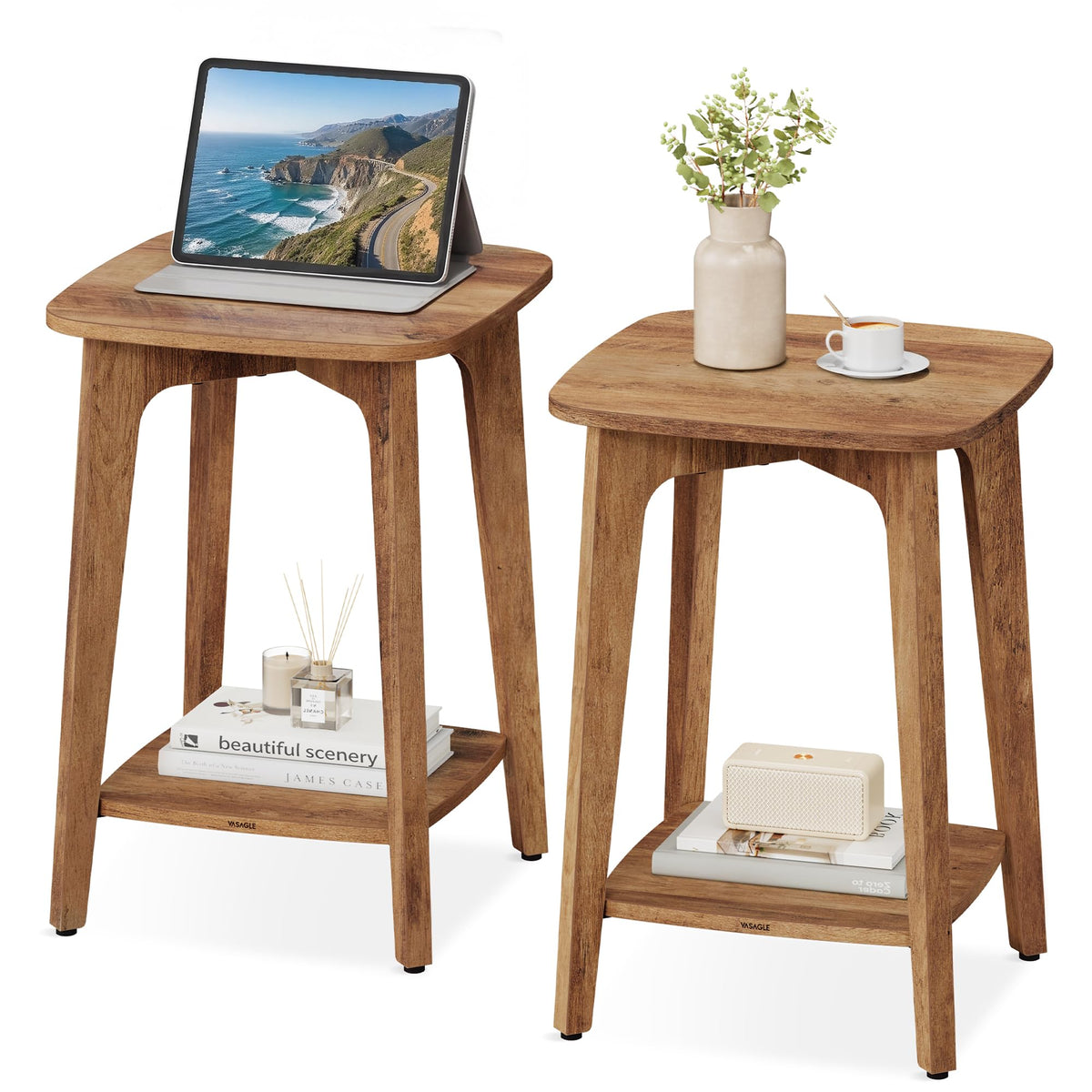 2-Tier Small Square Side Table Set of 2 L716481
