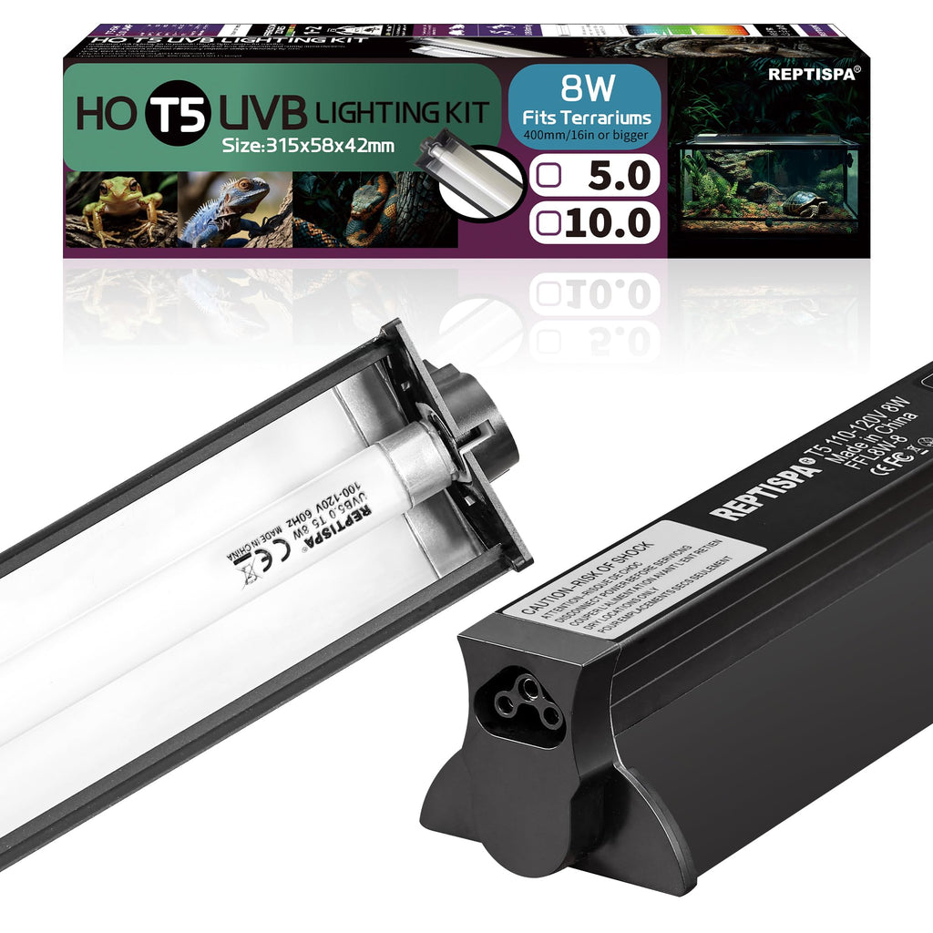 8W T5 HO UVB Fluorescent Light Fixture Combo Kit N385