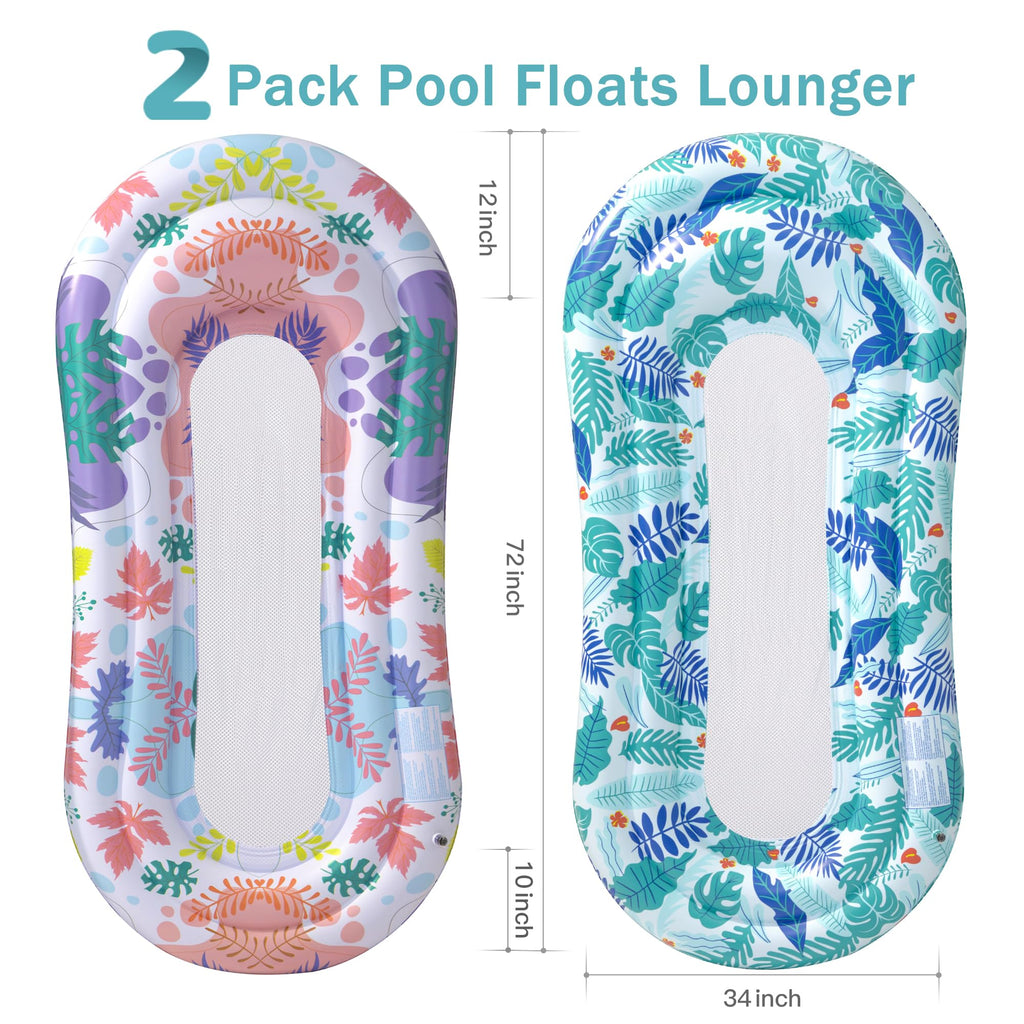 2 Pack Inflatable Pool Floats Lounger R537