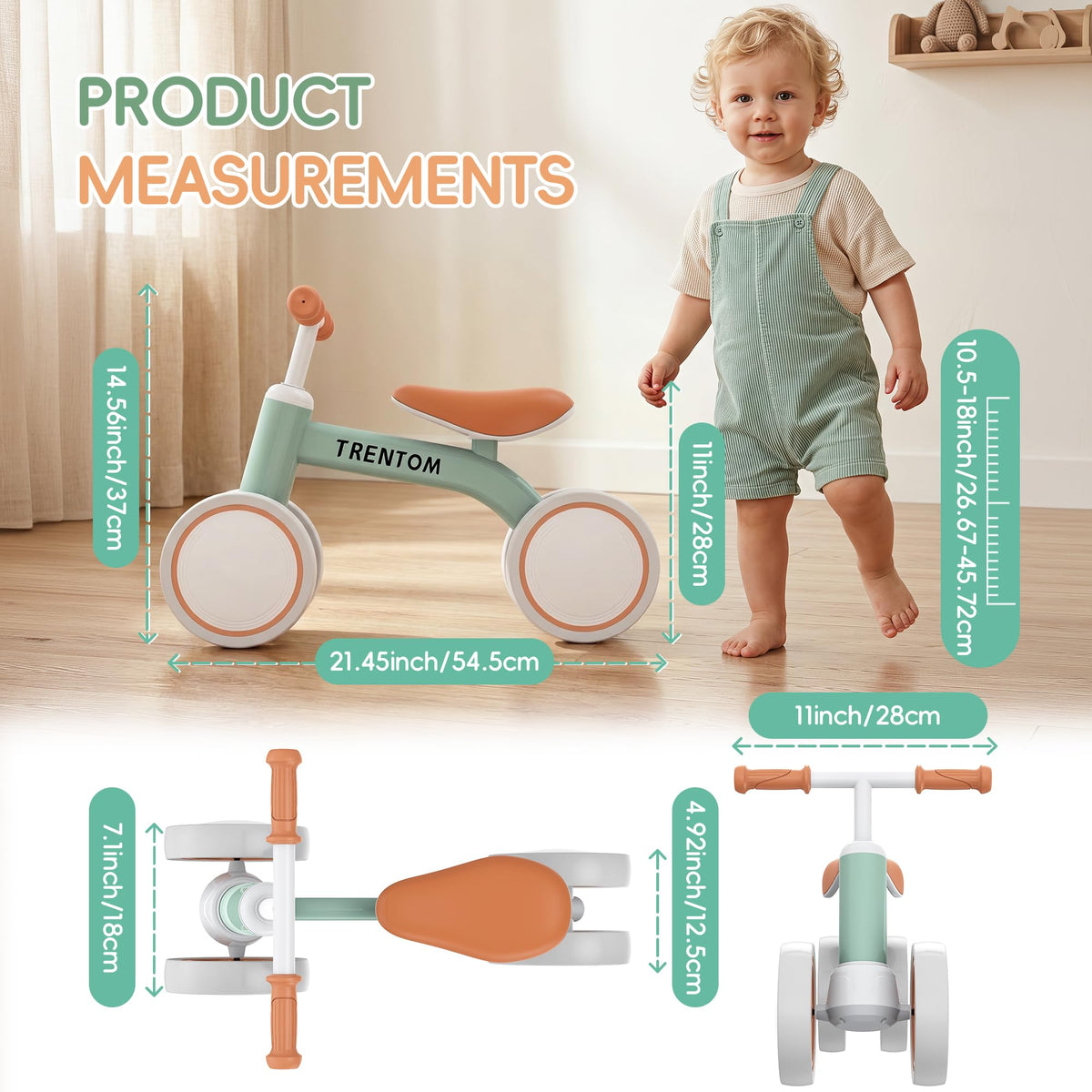 Lightweight No Pedals 4-Wheel Toddler Balance Bike L649250