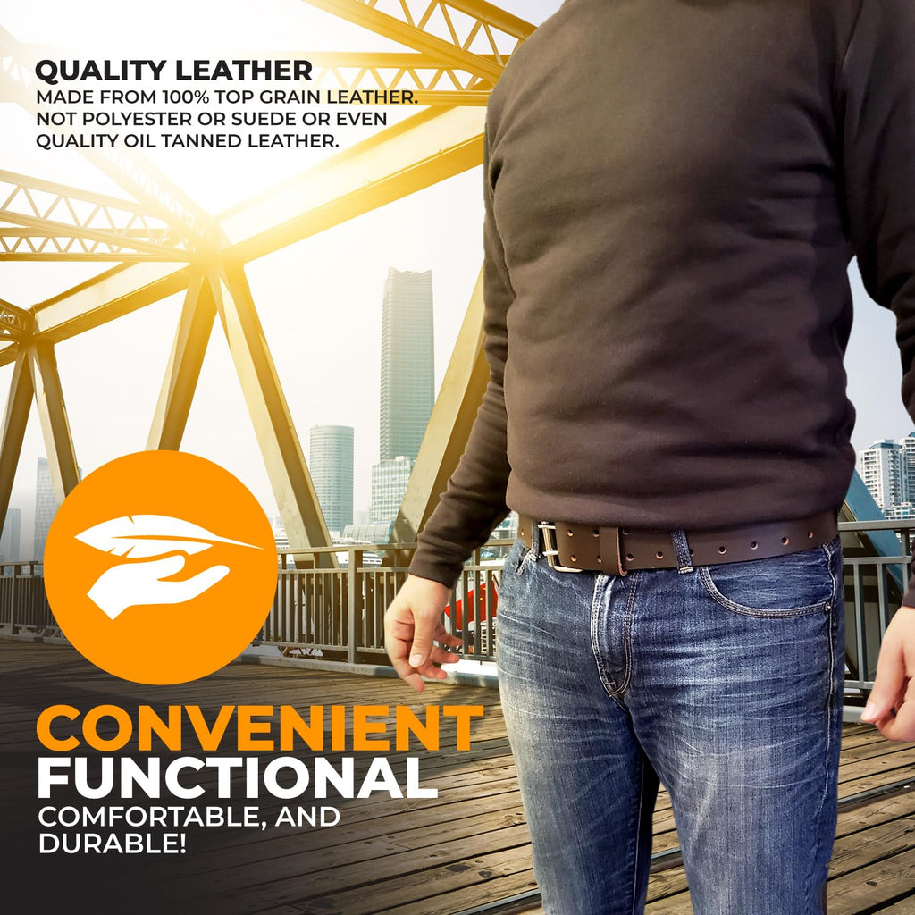 2" Heavy Duty Genuine Top-Grain Leather Tool Belt X973