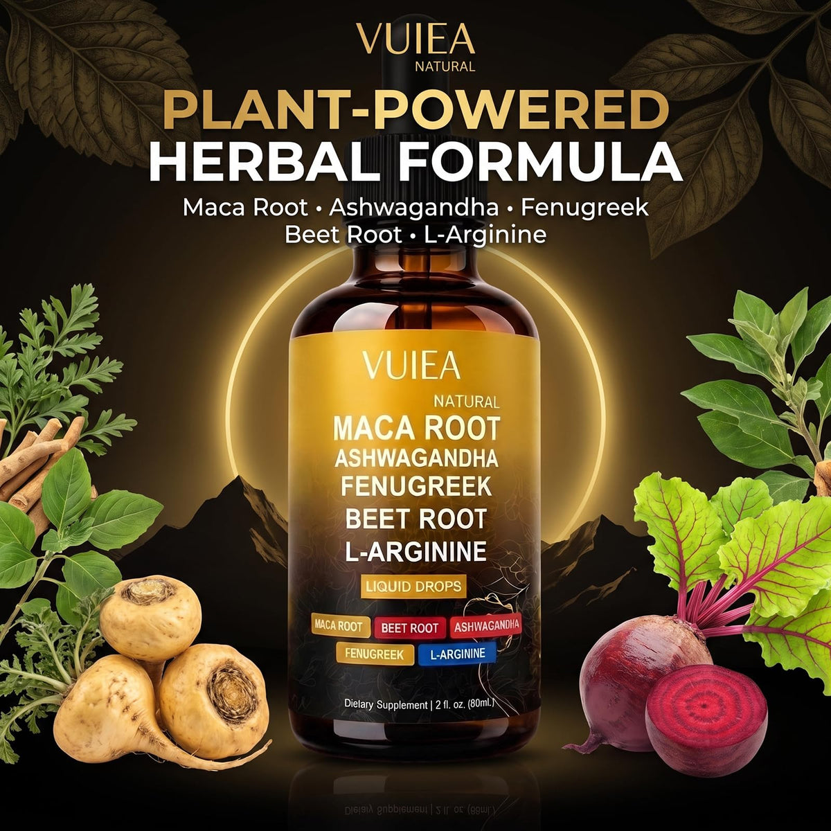 Liquid Maca Root Supplement with Ashwagandha, Fenugreek & Beet Root M319