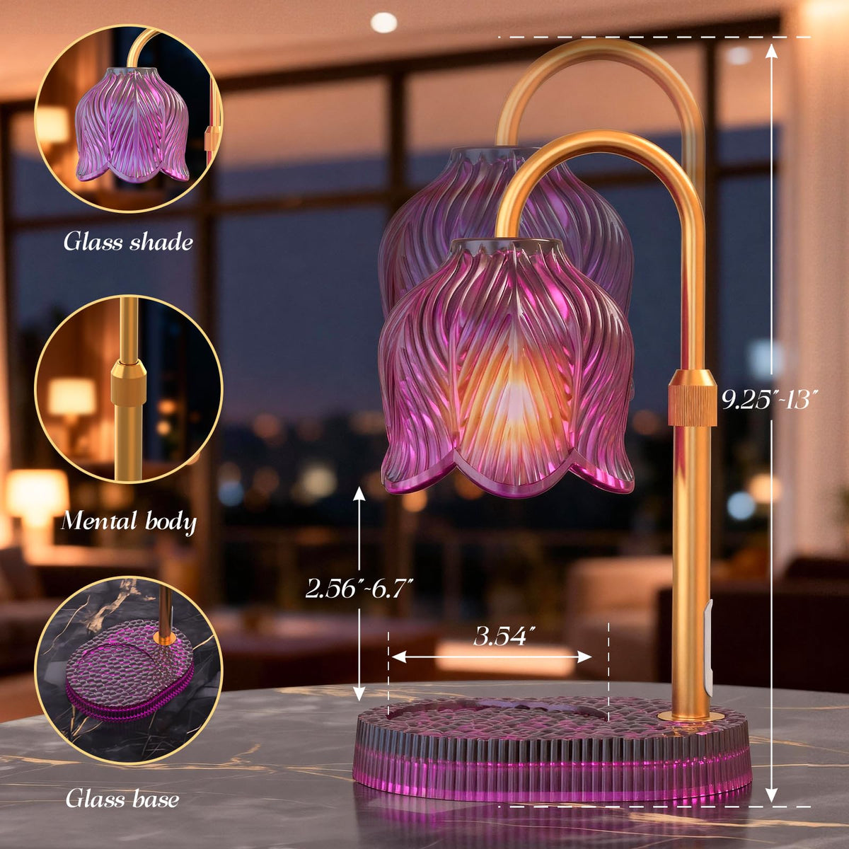 Flower Candle Warmer Lamp with Timer Z407