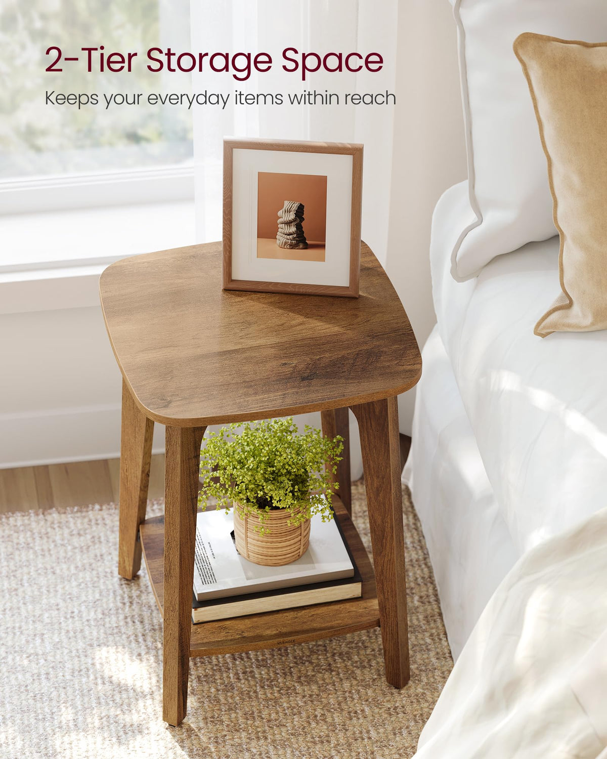 2-Tier Small Square Side Table Set of 2 L716481