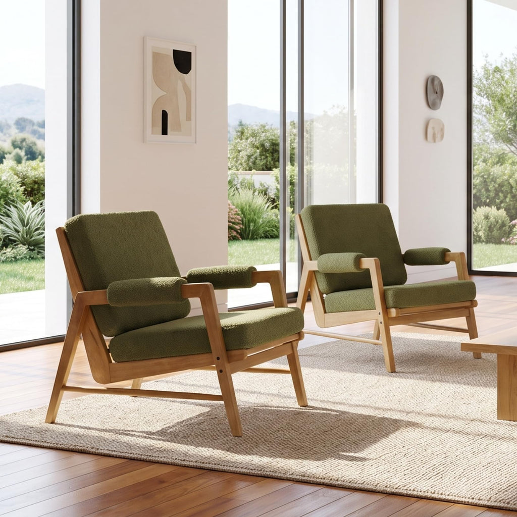 Boucle Upholstered Accent Chair Set of 2 D367586