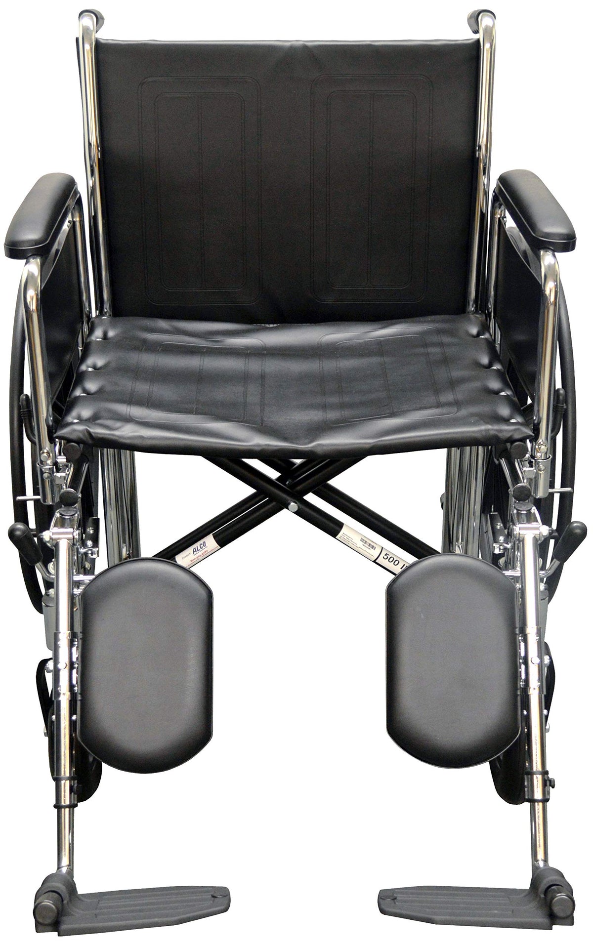 22" Heavy Duty Chrome Wheelchair with Removable Full Arms W235