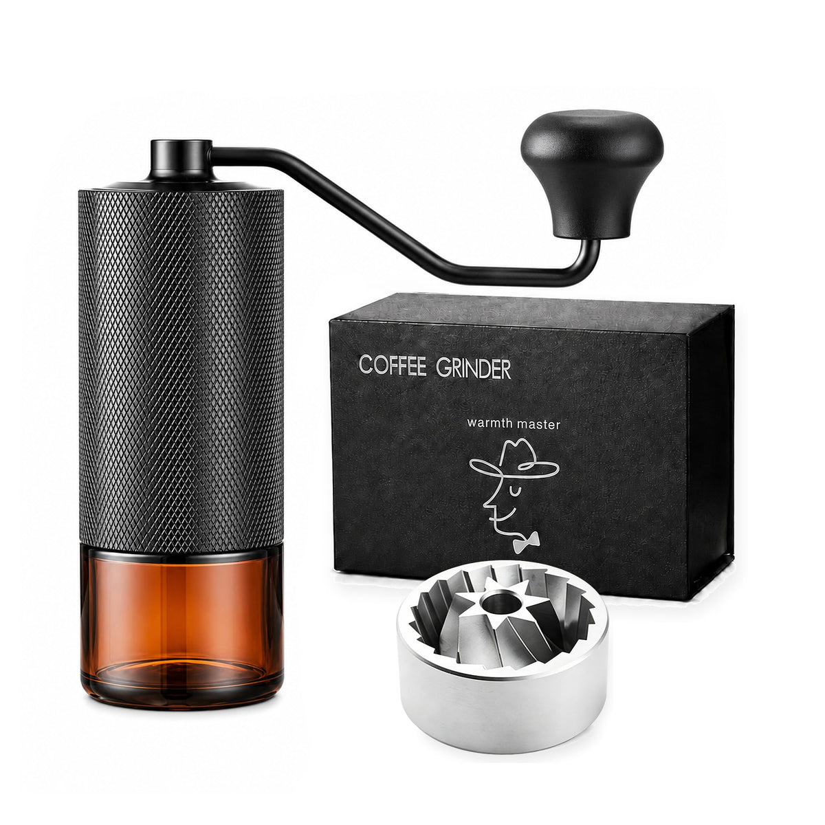 Manual Coffee Grinder with Stainless Steel Conical Burr E7404