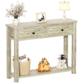 32 Inch Light Rustic Oak Console Table with 2 Drawers K94053