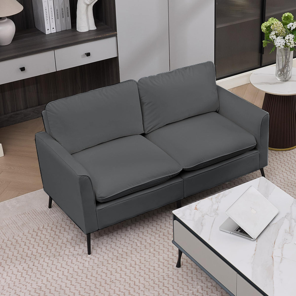 Light Gray 2 Seater Loveseat Sofa I9254