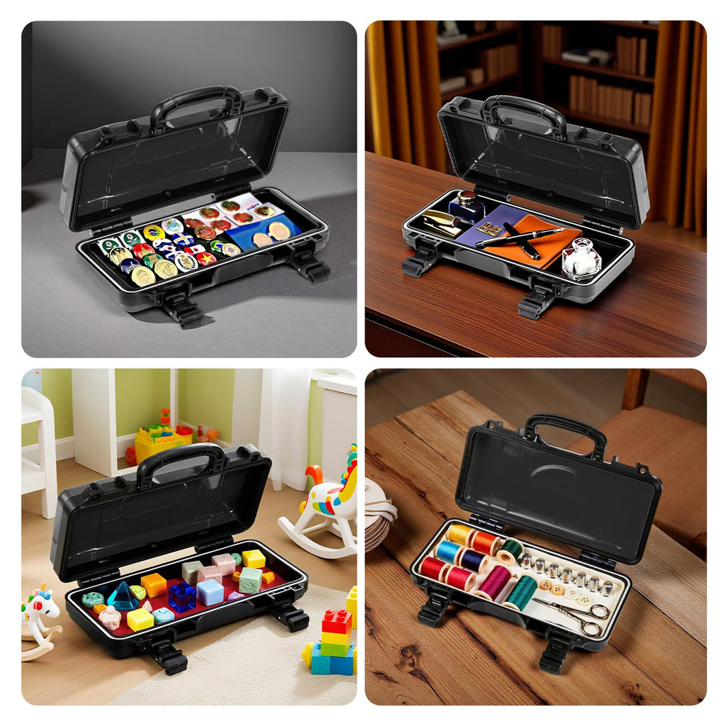 Black Steel Tool Box with Safety Latch and Handle J3467