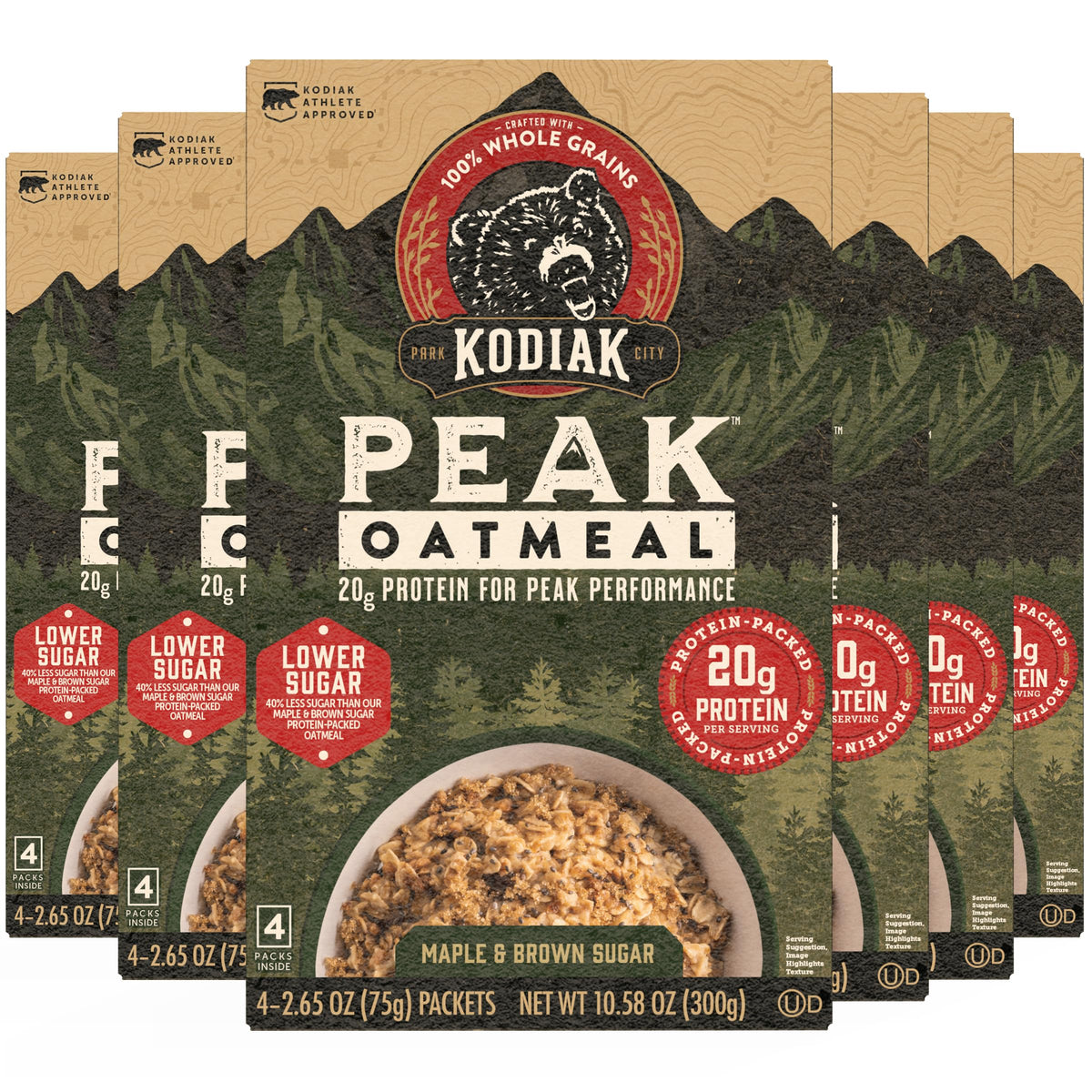 Instant Oatmeal, Maple Brown Sugar, High Protein, 6pk F348