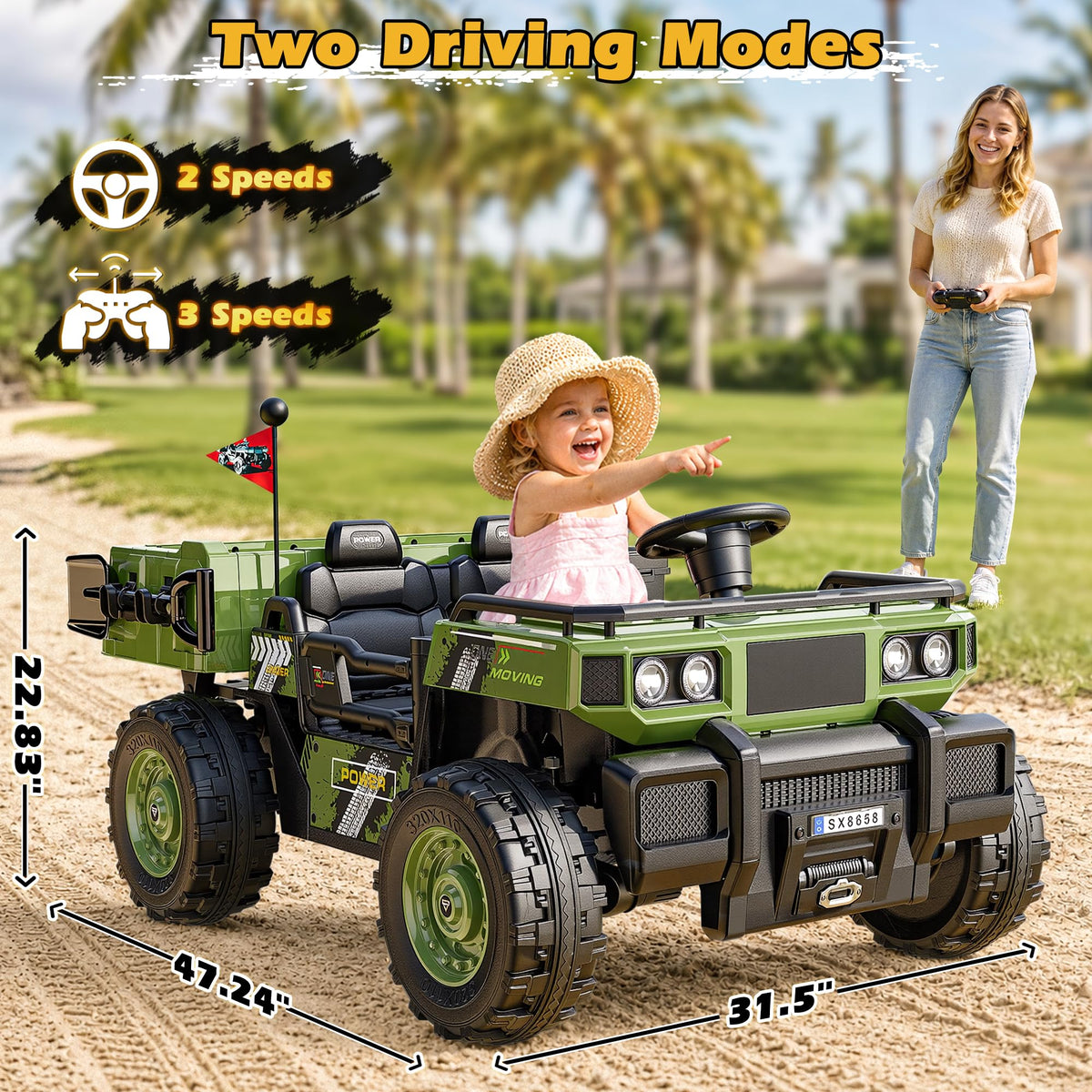 24V 2 Seater Ride On Dump Truck M5358