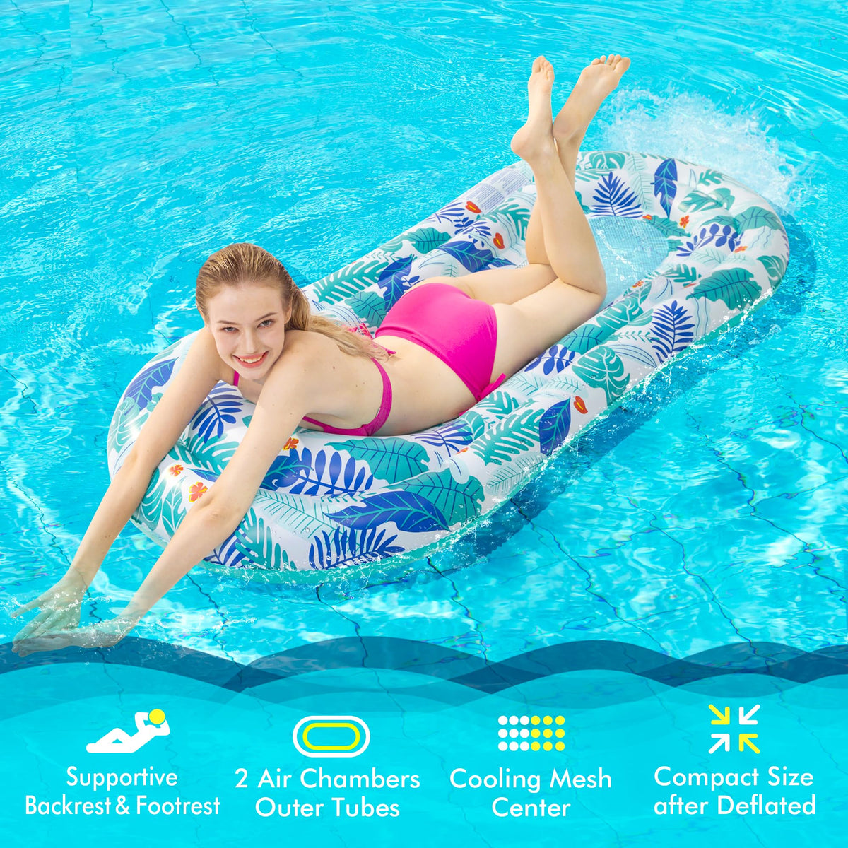 2 Pack Inflatable Pool Floats Lounger R537