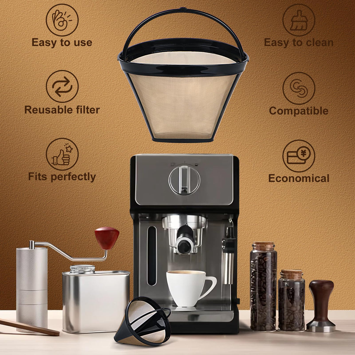 Reusable Cone Coffee Filter F365585